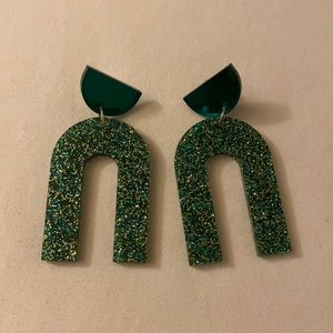 Green custom earrings